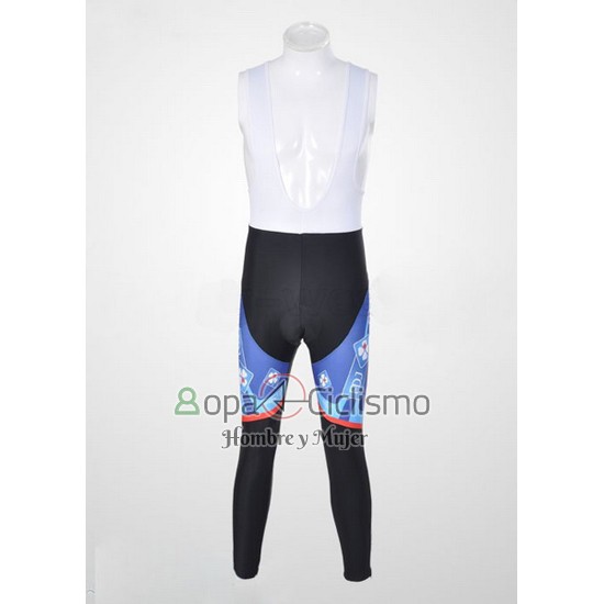 Fdj Ropa Ciclismo Culotte Largo 2010 Mangas Largas Blanco y Azur